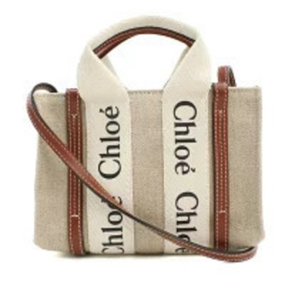 Chloe Tote Bag Woody Beige Cream Handbag